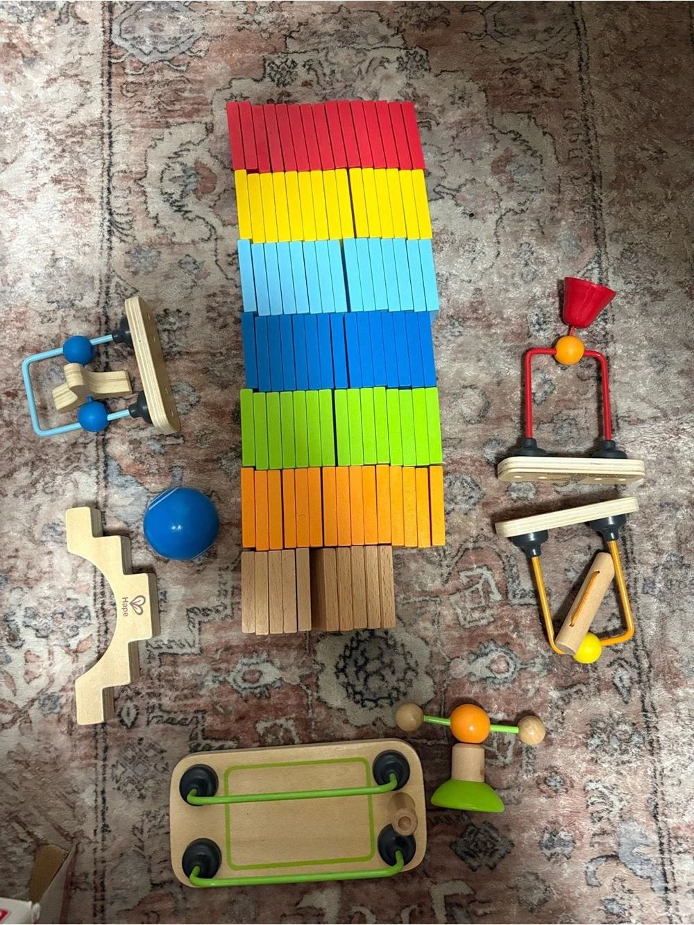 Hape Dynamo Dominos 107 Pieces Complete Set Wooden Toys